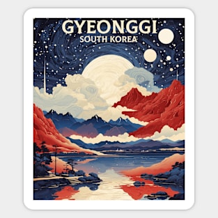 Gyeonggi South Korea Starry Night Travel Tourism Retro Vintage Sticker